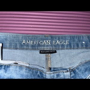 AE denim super high rise “mom” shorts